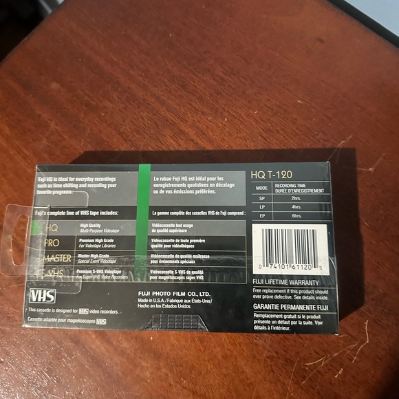 Fuji HQ120 Blank VHS Tape (1) New Sealed 6 Hours Multi Purpose Videotape - Picture 9 of 11